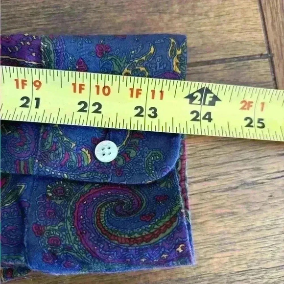 Womens Lauren Ralph Lauren Paisley Button Down Shirt Blouse Multi Color - Picture 14 of 15